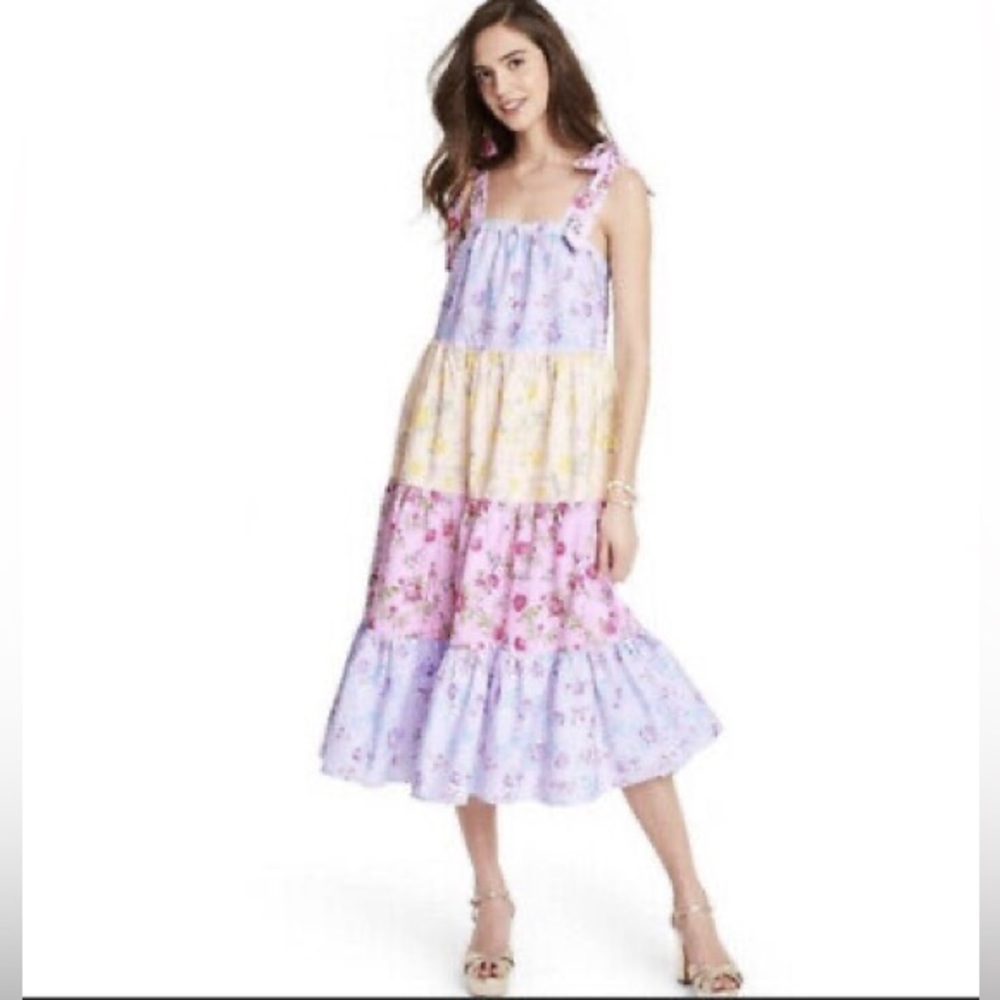 NWOT Love Shack Fancy x Target Jeanne Floral Sleeveless Tiered Maxi Dress M